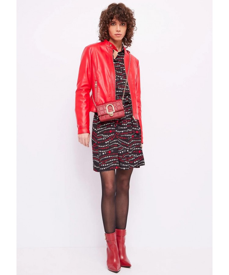 GAUDI / FAUX LEATHER JACKET / RED