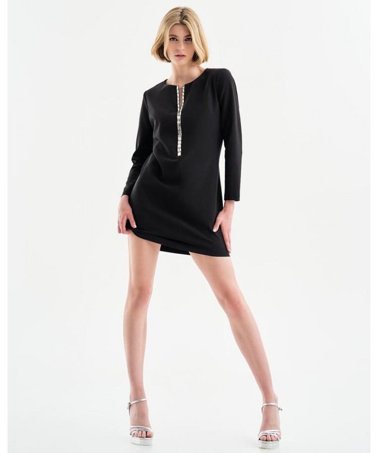 ACCESS / MINI DRESS OPEN NECK / BLACK