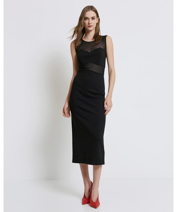 ACCESS / MIDI PENCIL DRESS / BLACK / 3301-139