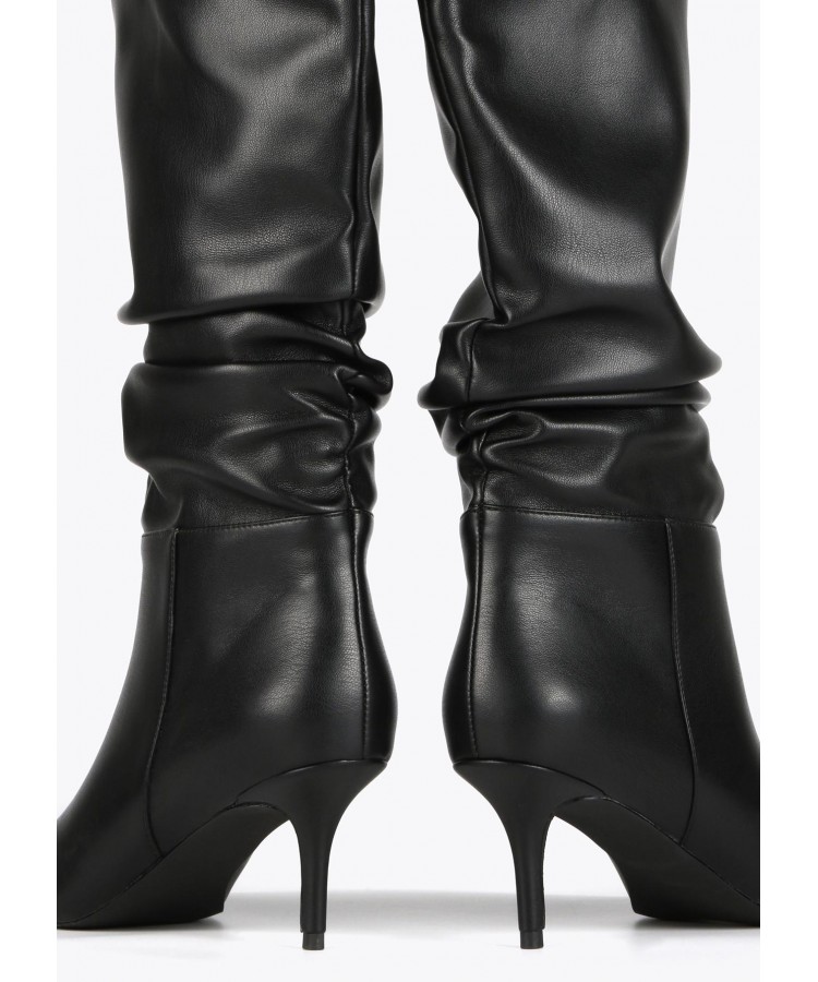 LOLA CASADEMUNT/ GATHERED KNEE-HIGH BOOTS / LF2405023