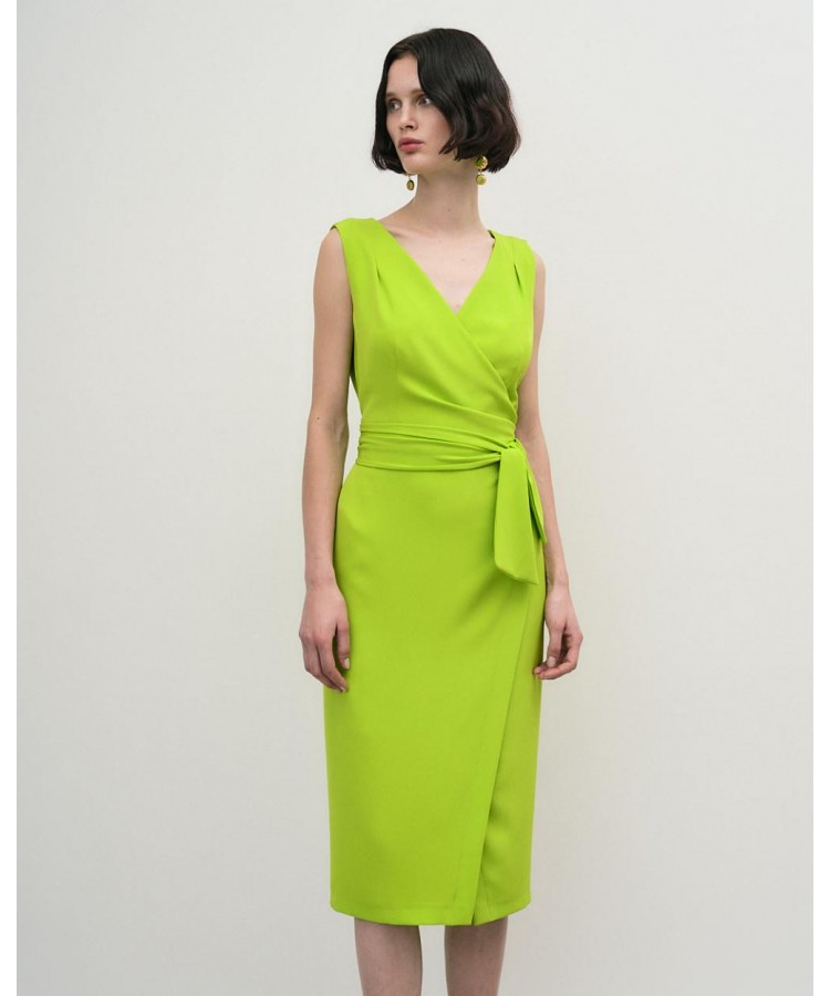 ACCESS / OPEN BACK CROISE DRESS / LIME / 3341-538