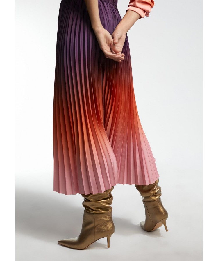 LOLA CASADEMUNT/ PLEATED OMBRÉ SKIRT / LF2408002