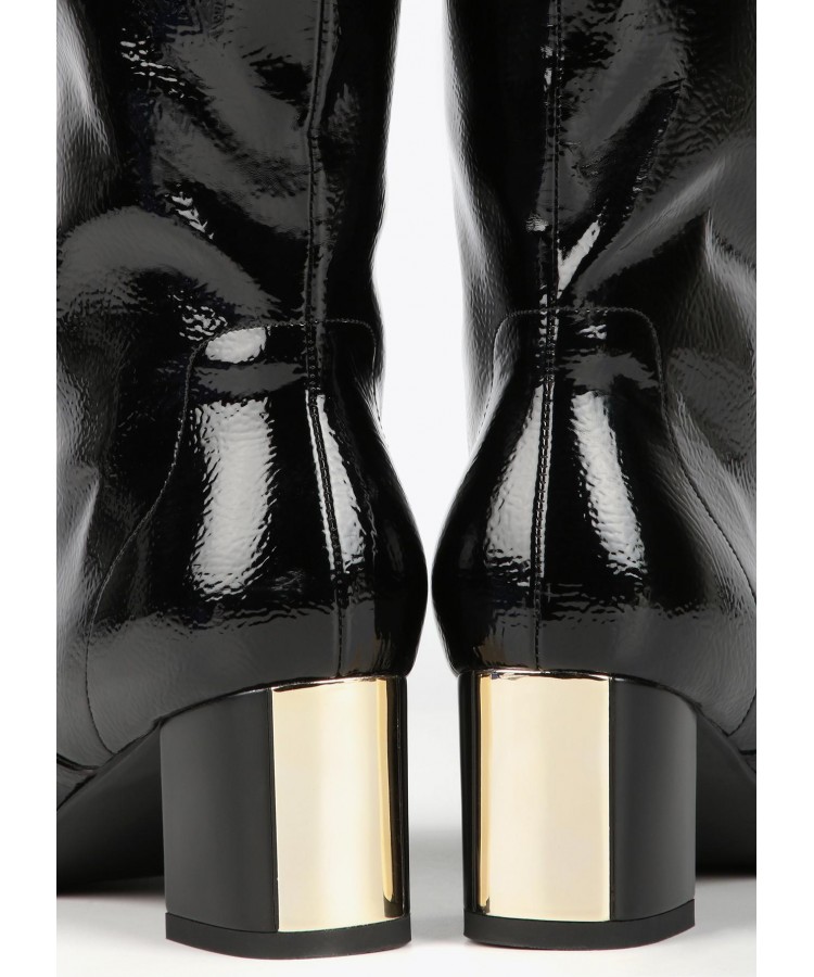 LOLA CASADEMUNT/ FAUX PATENT LEATHER KNEE-HIGH BOOTS/MF2405005