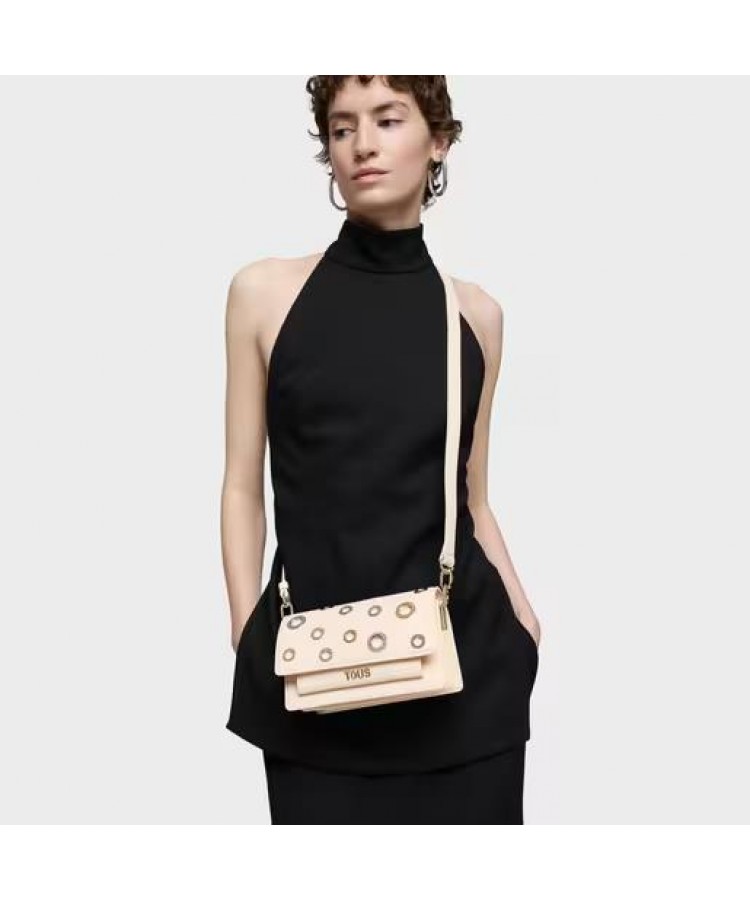 TOUS/ Μικρή τσάντα χιαστί Audree Eyelets σε μπεζ χρώμα TOUS/ Μικρή τσάντα χιαστί Audree Eyelets σε μπεζ χρώμα