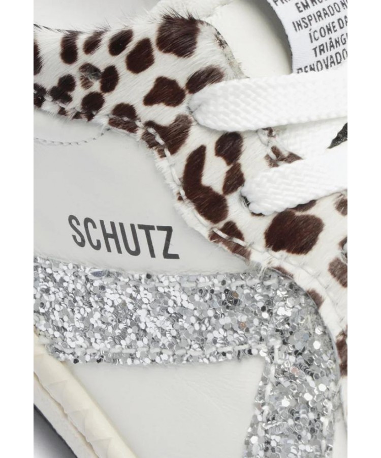 SCHUTZ/ ST-001 LEATHER GLITTER ZEBRA SNEAKERS/S2185300010017