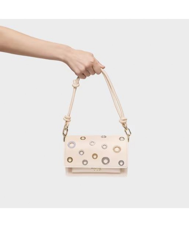 TOUS/ Μικρή τσάντα χιαστί Audree Eyelets σε μπεζ χρώμα TOUS/ Μικρή τσάντα χιαστί Audree Eyelets σε μπεζ χρώμα
